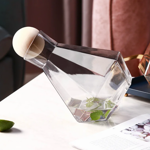 Modern Diamond Inspired Glass Tumbler 5 Piece Drinkware Set