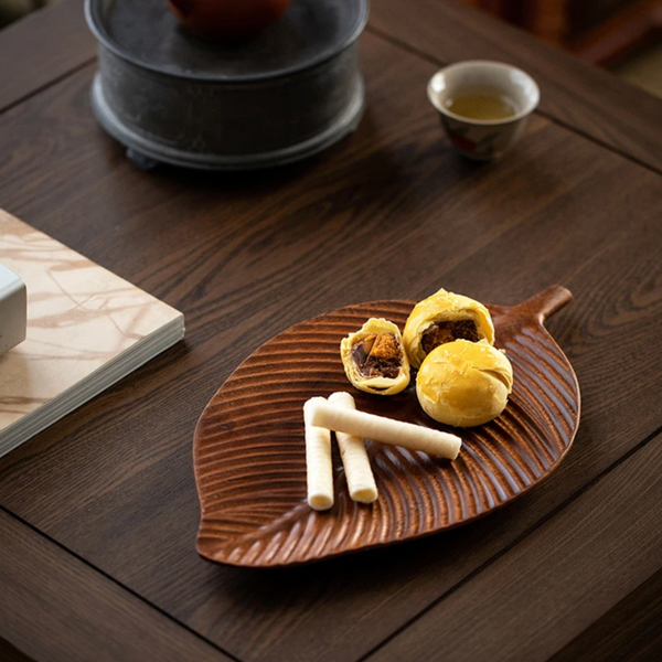 Eco Friendly Walnut Leaf Dinner Plates Natural Tableware
