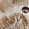 Rabbit Faux Fur Throw Blanket Ultra Plush Cozy Soft Luxury Home Decor