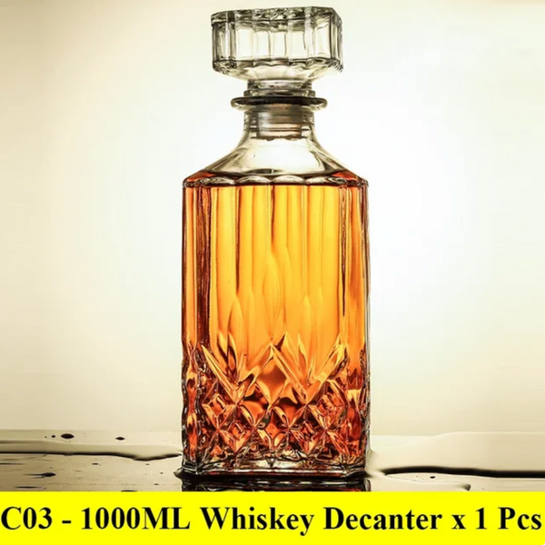 Classic Spirit Glass Decanter For Whiskey And Bourbon Serving