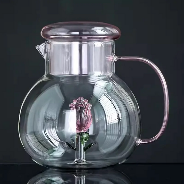 Blossom Glass Teapot and Cup Set