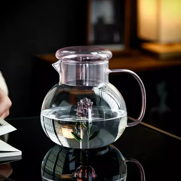 Blossom Glass Teapot and Cup Set