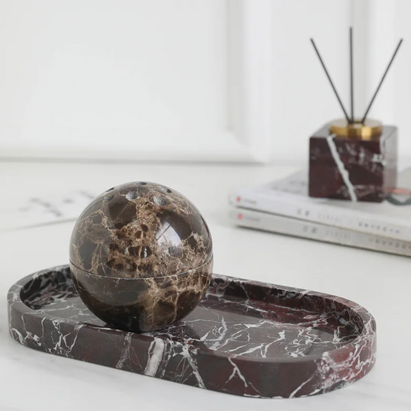 3 Piece Natural Marble Aromatherapy Set Calming Home Decor