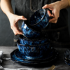 Blue Nebula 10 Piece Celestial Dinner Set Elegant Home Tableware