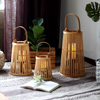 Natural Bamboo Flameless Candle Holder With Realistic Flickering Light