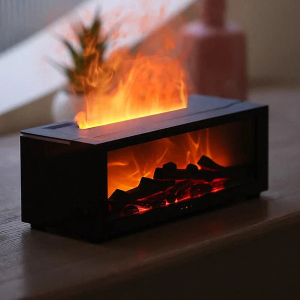 Fireplace Aroma Diffuser Humidifier With Flame Effect And Remote Control