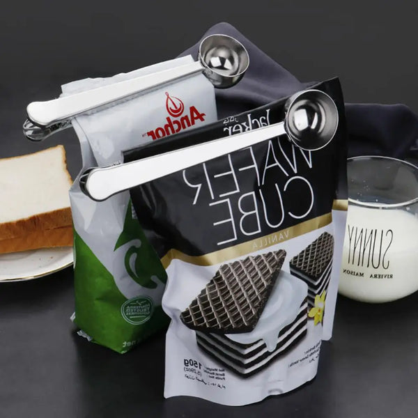 Elegant Espresso Spoon Clip And Coffee Bag Sealer Organizer