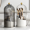Rotating Acrylic Vanity Makeup Organizer With Dustproof Lid