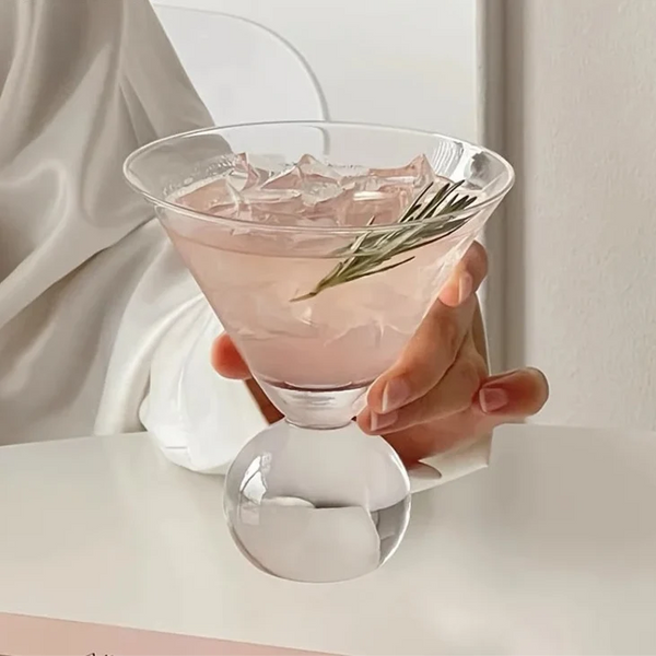 Elegant Crystal Globe Martini Glass Premium Cocktail Drinkware