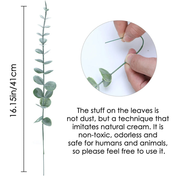 Realistic Faux Eucalyptus Stems For Home Decor And Centerpieces