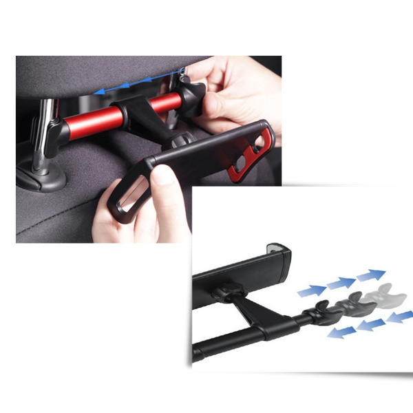 Backseat Tablet And Phone Holder With 360 Degree Rotation And Non-Slip Grip