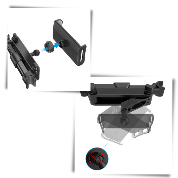 Backseat Tablet And Phone Holder With 360 Degree Rotation And Non-Slip Grip