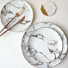 Elegant Marble Plate 2 Piece Set For Modern Dining Table Setting