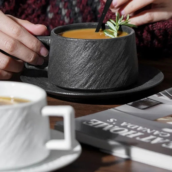 Elegant Ceramic Coffee Mug And Saucer Set For Daily Rituals