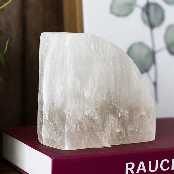 Elegant White Onyx Bookend For Desk Home Office Decor Book Organizer