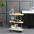 Elegant Marble Top Bar Cart With Sturdy Metal Frame Rack