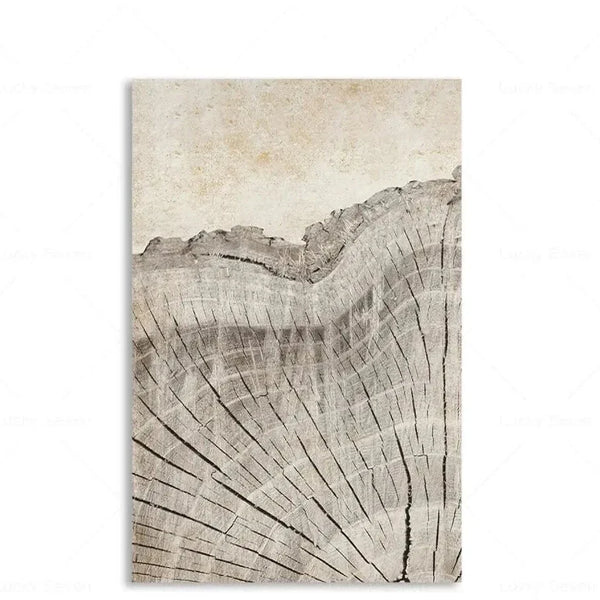 Elegant Tree Rings Abstract Canvas Wall Art For Modern Homes