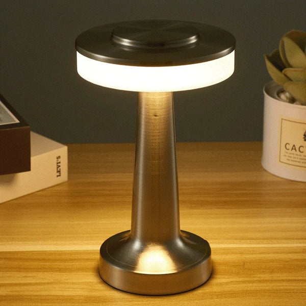 Modern Chrome Table Lamp For Bedroom Nightstand Desk Lighting