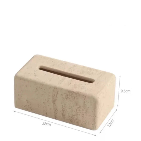 Luxury Faux Travertine Tissue Holder For Contemporary Home Design