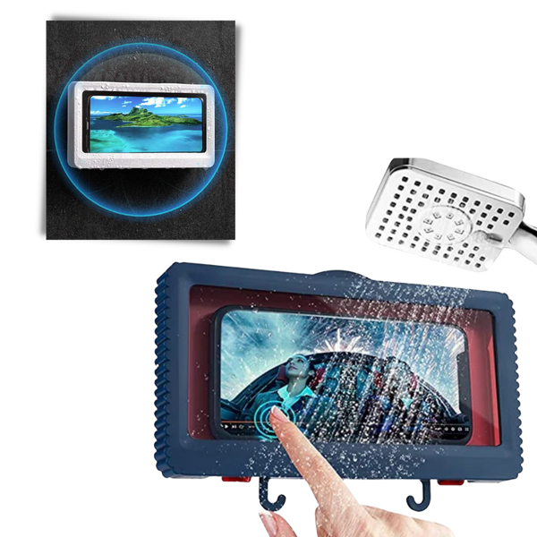 Waterproof Wall Mount Phone Holder For Shower With Anti Fog Touch Screen