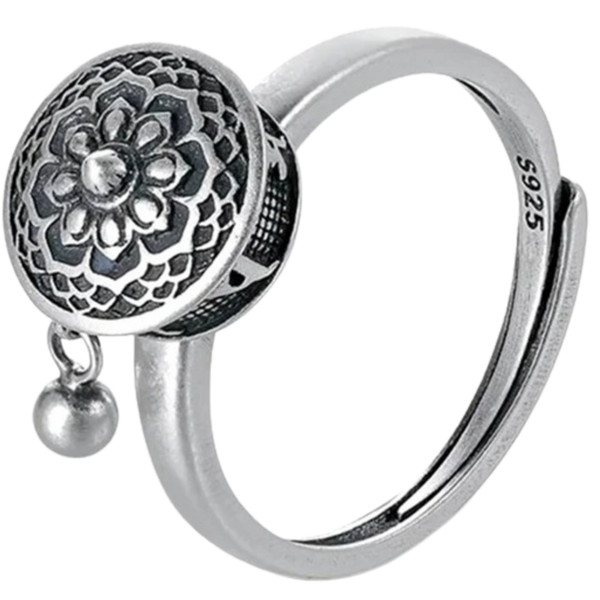 Spinning Lotus Mantra Ring For Women Mindful Compassion Reminder