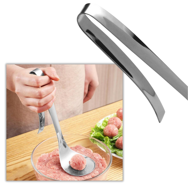 Stainless Steel One-Press Meatball Moulding Spoon For Perfect Circles