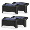 Solar Step Lights 4 Pack Warm Weatherproof Stair Illumination