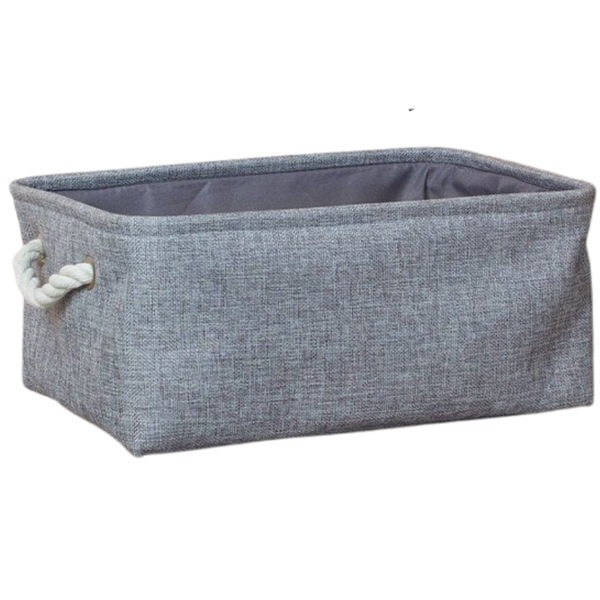 Premium Linen Storage Basket With Durable Rope Handles Stackable
