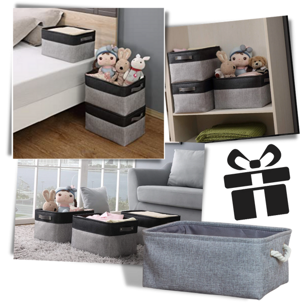 Premium Linen Storage Basket With Durable Rope Handles Stackable
