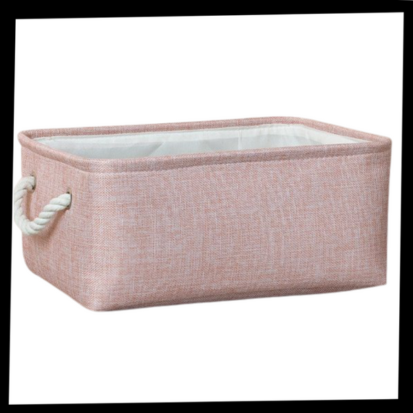 Premium Linen Storage Basket With Durable Rope Handles Stackable
