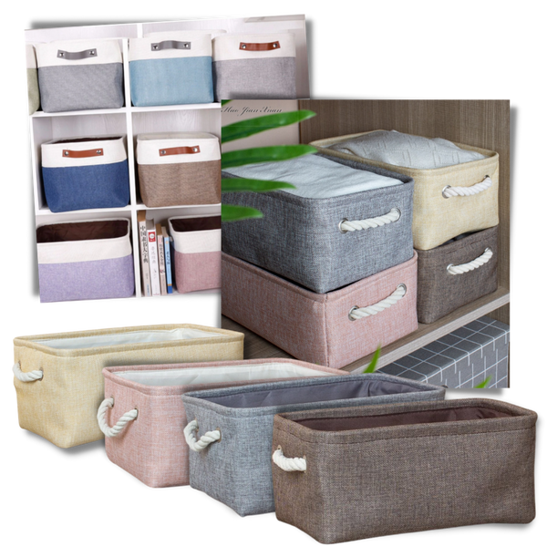 Premium Linen Storage Basket With Durable Rope Handles Stackable