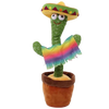 Interactive Plush Cactus Parrot Toy With Voice Recording And 360 Turning