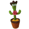 Interactive Plush Cactus Parrot Toy With Voice Recording And 360 Turning