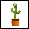 Interactive Plush Cactus Parrot Toy With Voice Recording And 360 Turning