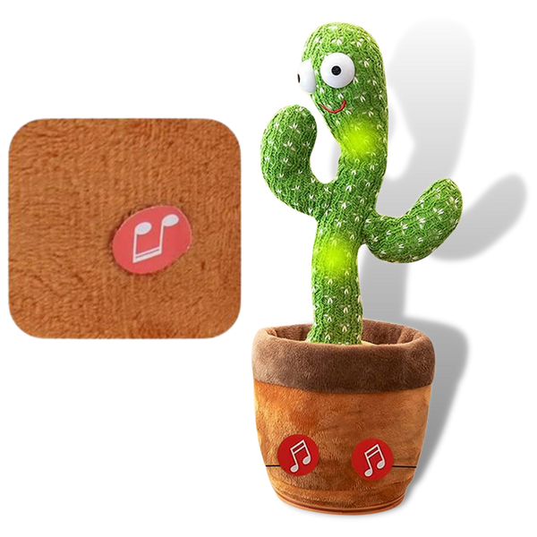 Interactive Plush Cactus Parrot Toy With Voice Recording And 360 Turning