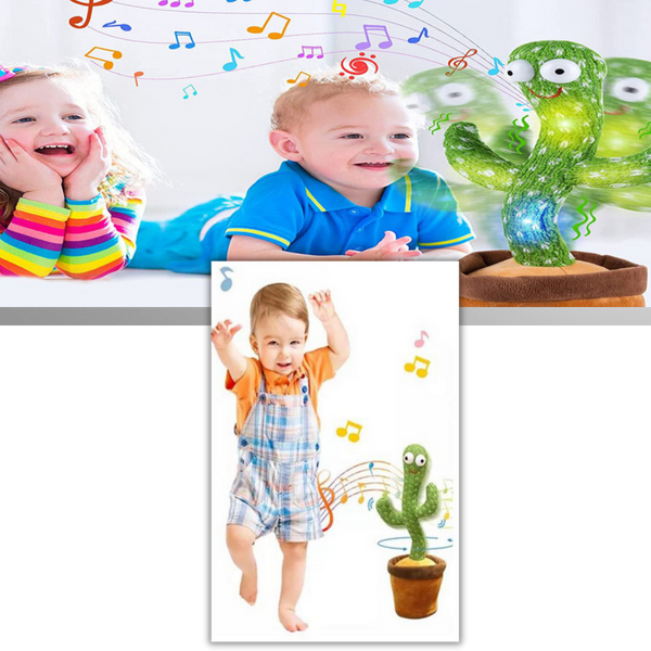 Interactive Plush Cactus Parrot Toy With Voice Recording And 360 Turning