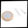 USB Wood Grain Cup Warmer With Even Heat To Keep Drinks Warm