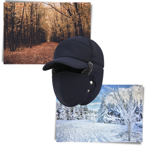 Unisex Windproof Face and Ear Protection Hat with Adjustable Fit
