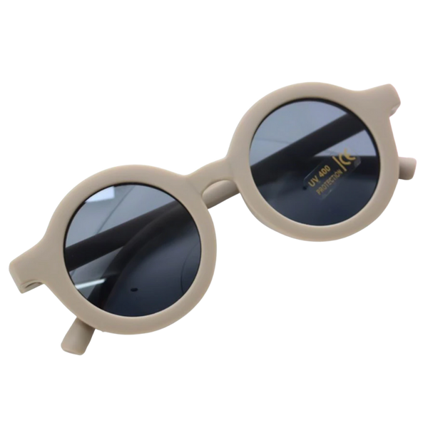 UV400 Kids Round Sunglasses for Ages 1 to 5 with Vintage Frames