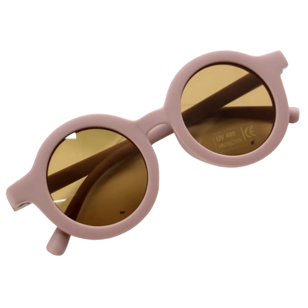 UV400 Kids Round Sunglasses for Ages 1 to 5 with Vintage Frames