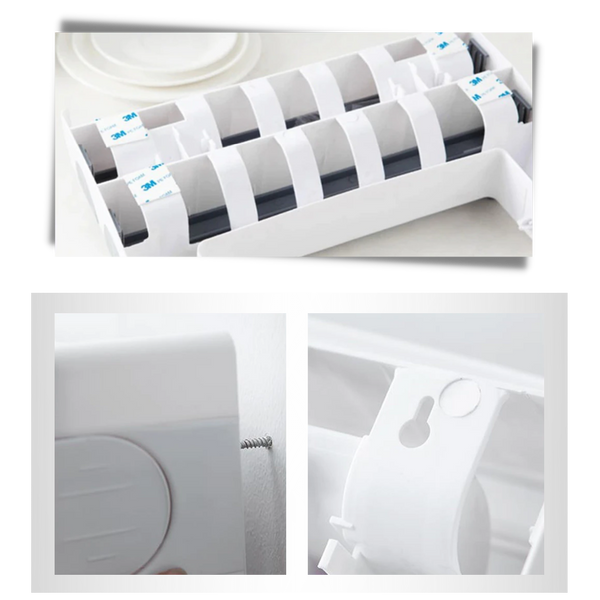 All-In-One Wall Mounted Kitchen Organizer For Paper Towels Foil And Wrap