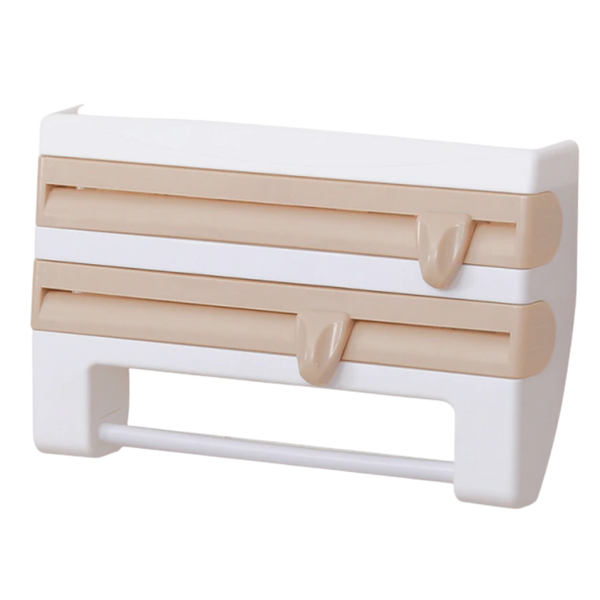 All-In-One Wall Mounted Kitchen Organizer For Paper Towels Foil And Wrap