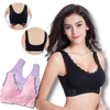 Posture-Boosting Seamless Wireless Lace Push-Up Bra