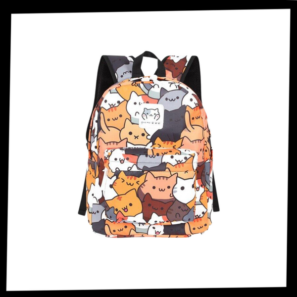 Chic Cat Inspired Daypack With Ample Room And Locking Zippers