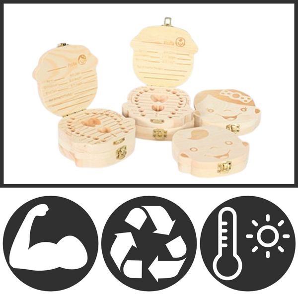 Wooden Baby Teeth Box Keepsake For Milestones And Bonding