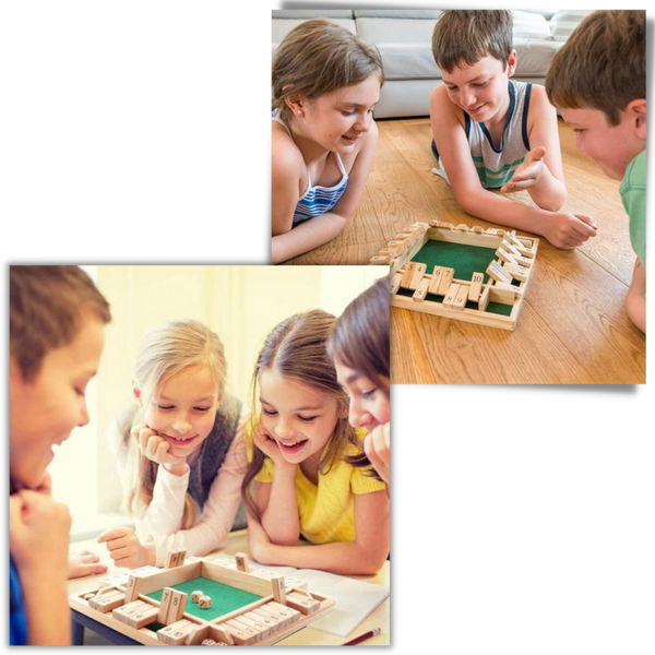 Wooden Dice Game for Learning Math and Family Fun Activities