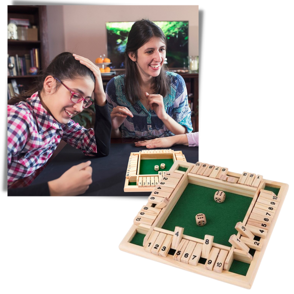 Wooden Dice Game for Learning Math and Family Fun Activities