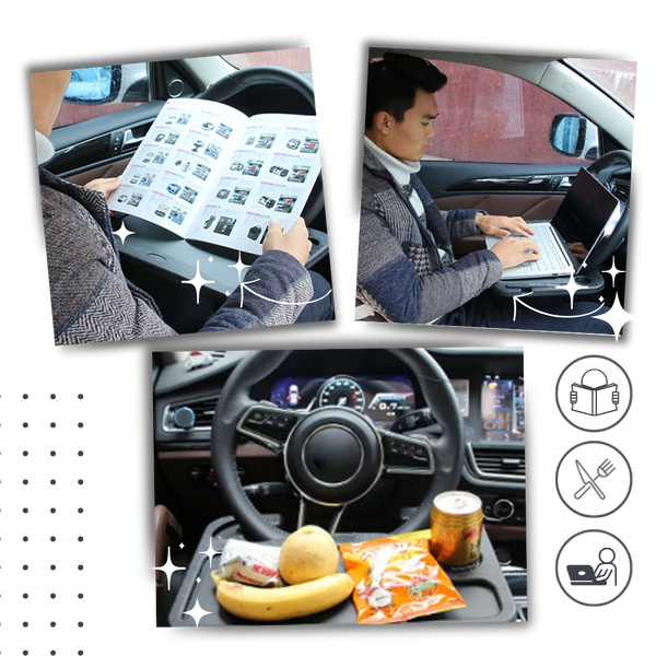 Versatile Steering Wheel Desk for Mobile Office and Dining