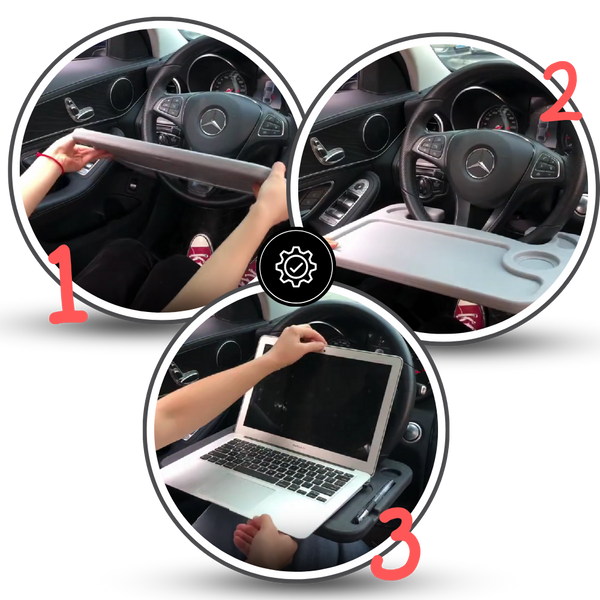 Versatile Steering Wheel Desk for Mobile Office and Dining
