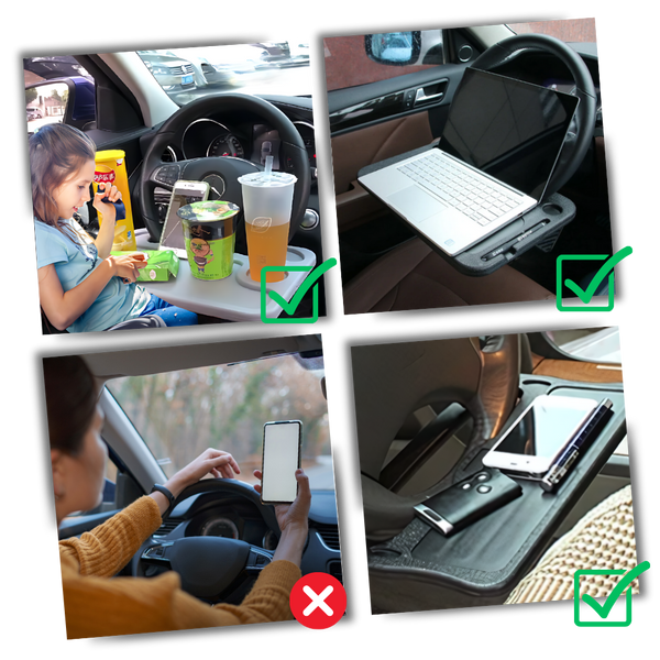 Versatile Steering Wheel Desk for Mobile Office and Dining
